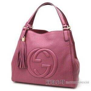 Gucci Soho Leather Shoulder Bag Tassel Charm Interlocking GG Stitch Fringe